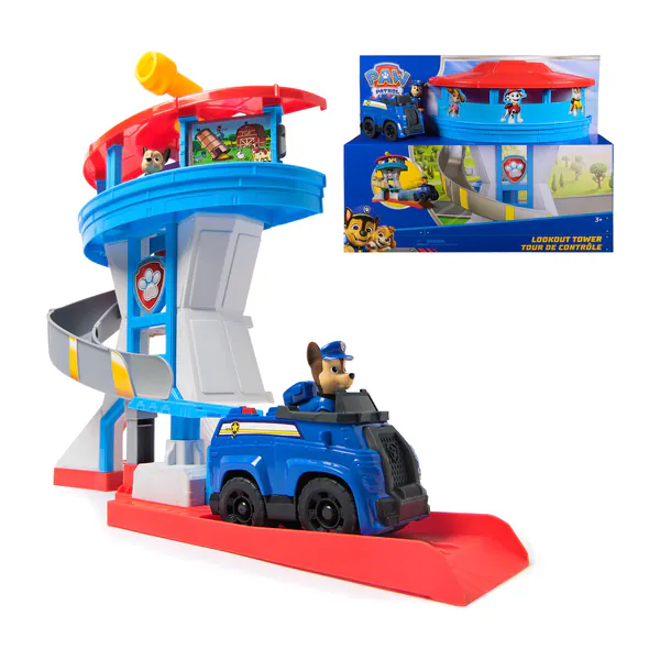 PAW Patrol - Speelfigurenset - Uitkijktoren - Met 2 Chase-actiefiguren en Politieauto