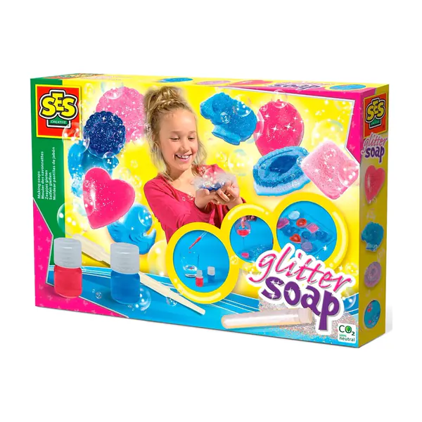 SES Creative - Hobby Pink - Glitter Zeep - Knutselen Meisjes - Zelf Zeep Maken - Vanaf 7 jaar