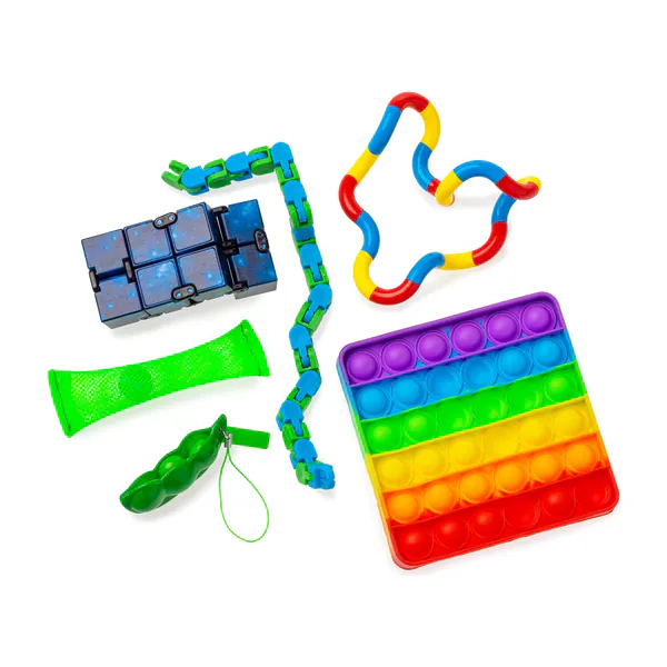 Fidget Toys Set – 6 Populaire Fidgets - Schoencadeautje - Noodpakket Sinterklaas - Stressverlichting & Speelplezier voor Jong en Oud