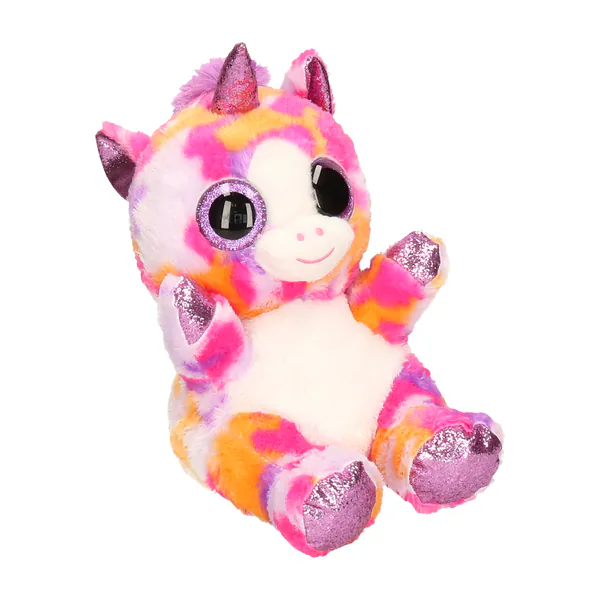 Keel Toys pluche eenhoorn knuffel - regenboog kleuren paars - 25 cm